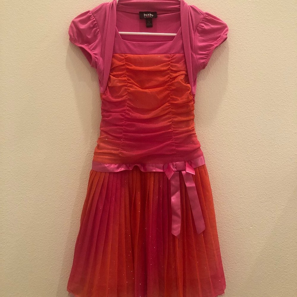 Girls Pink and Orange Dress Size 10